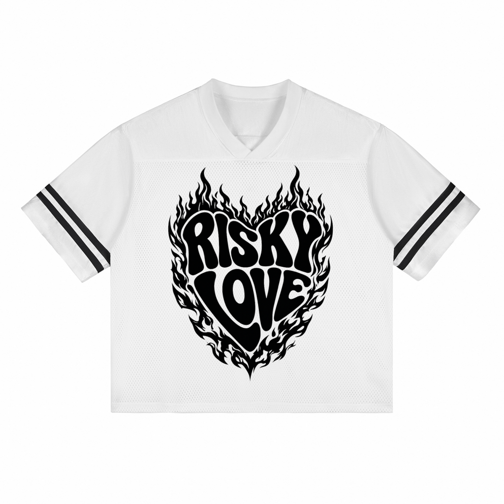 Risky Love Heart Flamed Taped Mesh T-Shirt