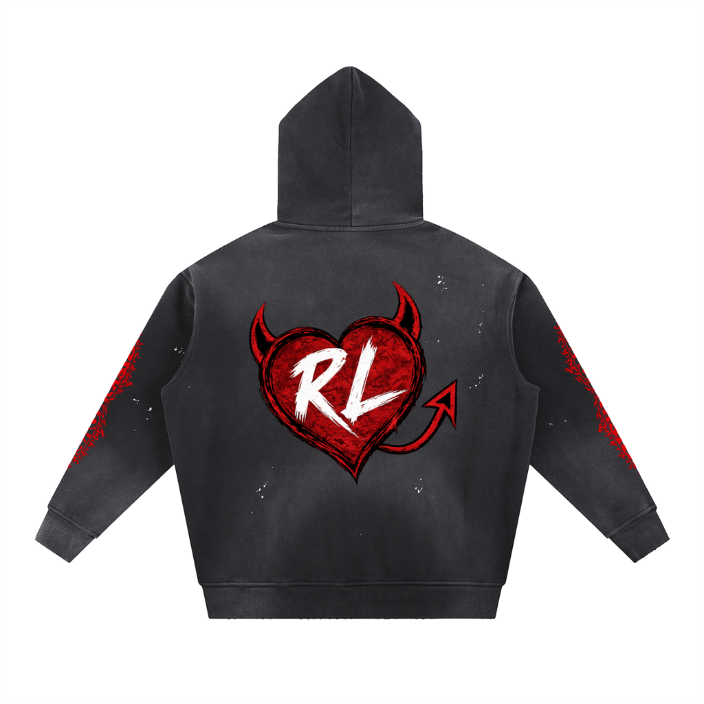 RL Vintage Washed Frayed Fleece Hoodie