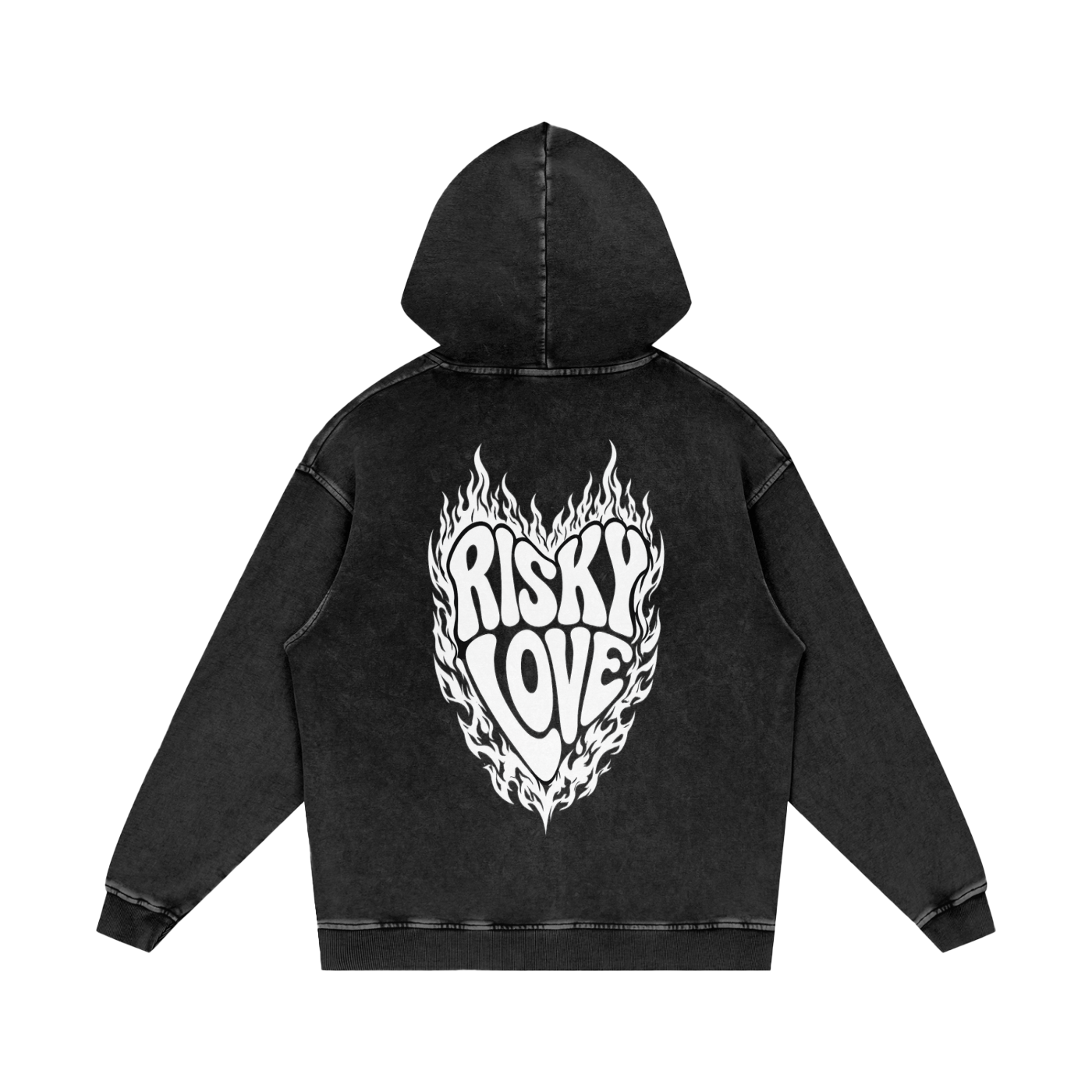 Risky Love Snow Washed Loose Cotton Hoodie
