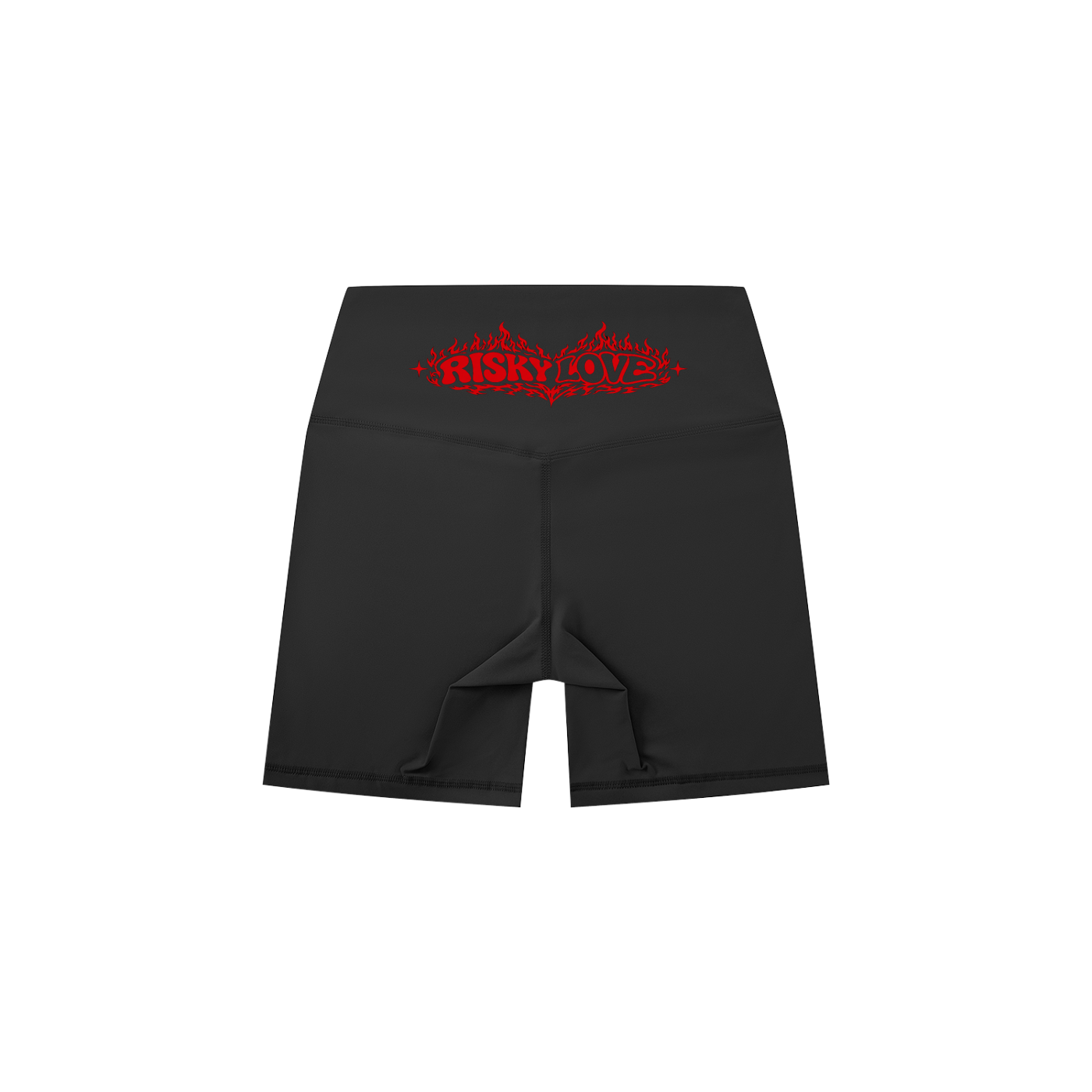 Risky Love Flame Heart Women's High-Waisted Biker Shorts