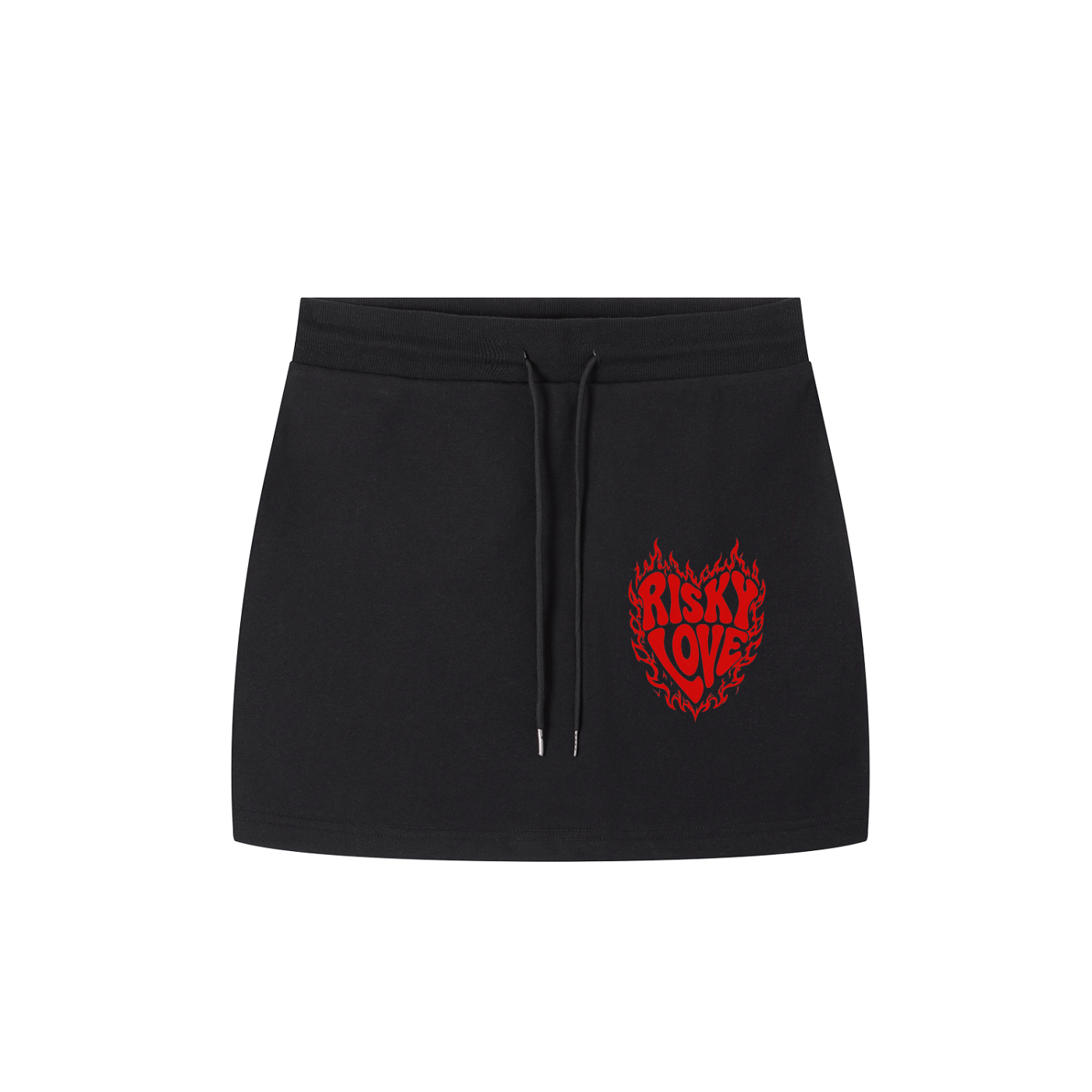 Women's Risky Love Heart Flamed Essential Drawstring Skirt