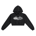 Black Risky Love Essential Cropped Hoodie