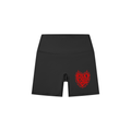 Risky Love Flame Heart Women's High-Waisted Biker Shorts