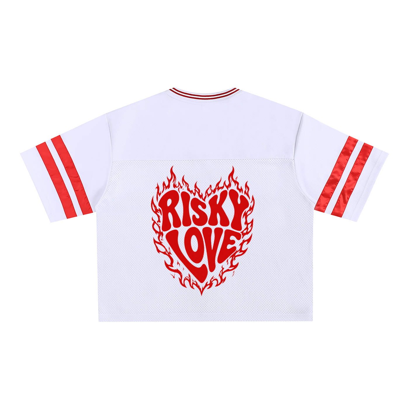 Risky Love Flame Taped Mesh Boxy T-Shirt
