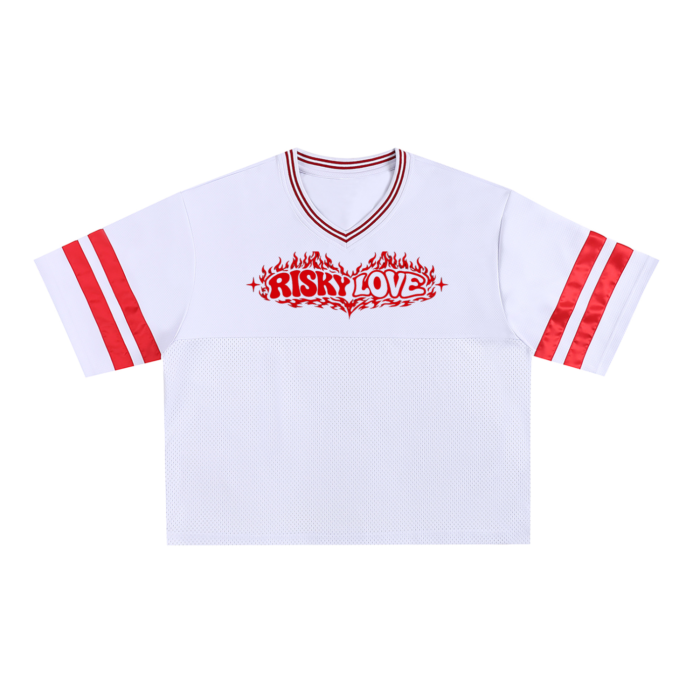 Risky Love Flame Taped Mesh Boxy T-Shirt