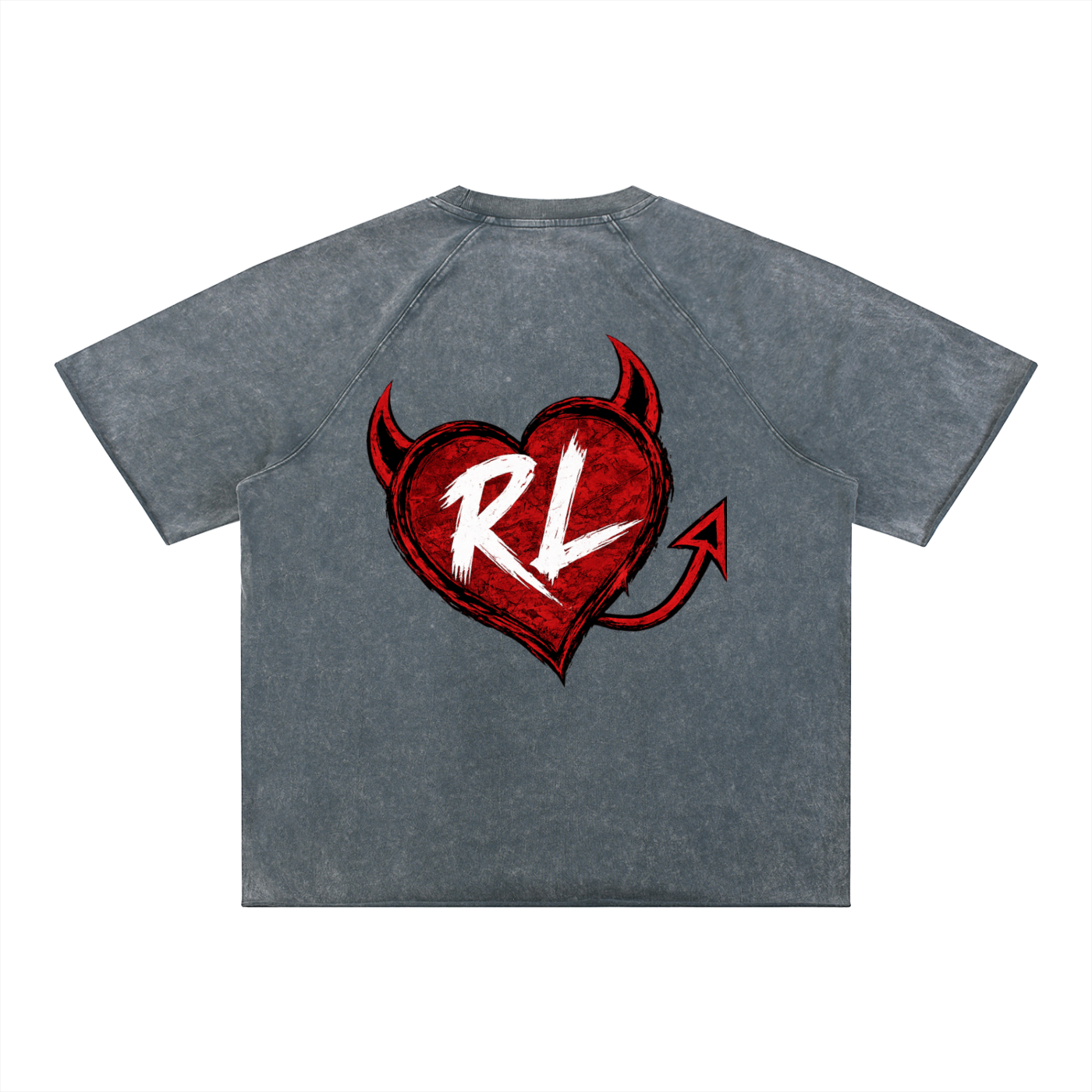 Unisex Emotionally Reckless Heart Tail Combo Mineral Wash Raw Edge T-Shirt