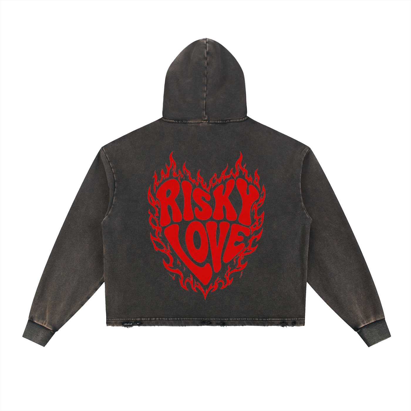 Love Anyways Unisex Vintage Washed Frayed-Hem Hoodie