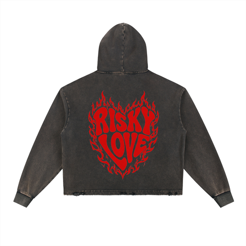 Love Anyways Unisex Vintage Washed Frayed-Hem Hoodie