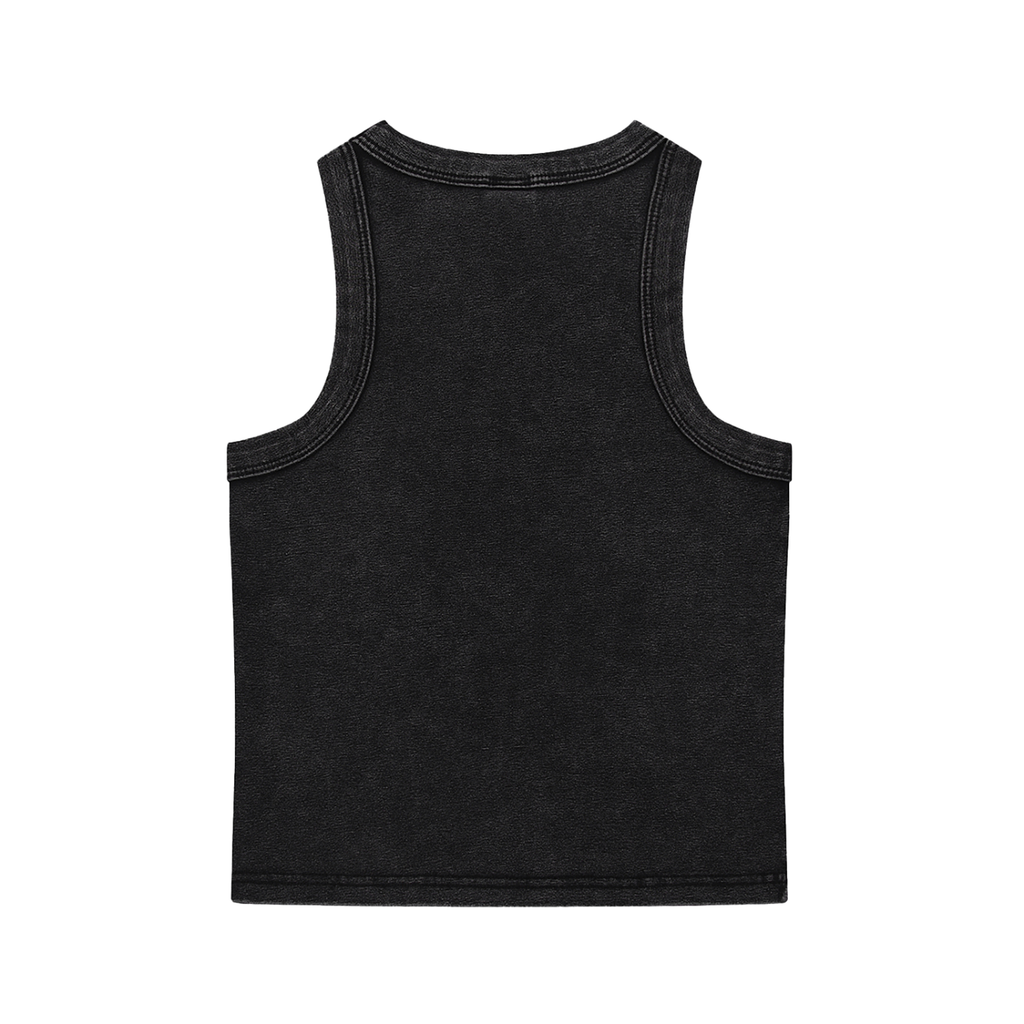 Womens Risky Love Arrow Heart Snow Washed Tank Top