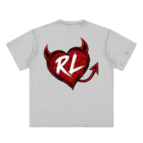 Love Without Limits Heart Tail Hand-frayed Reversible T-shirt