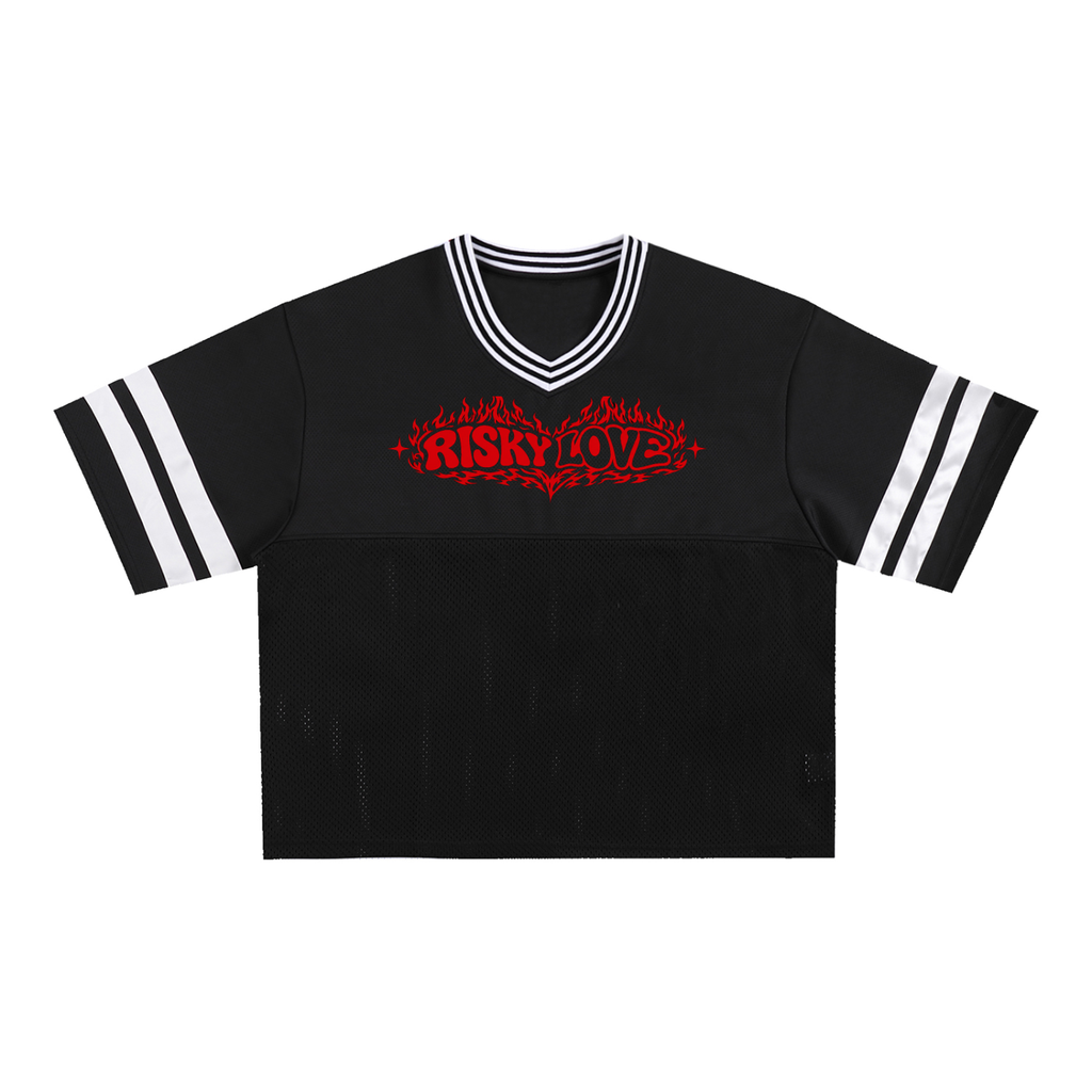 Risky Love Flame Taped Mesh Boxy T-Shirt