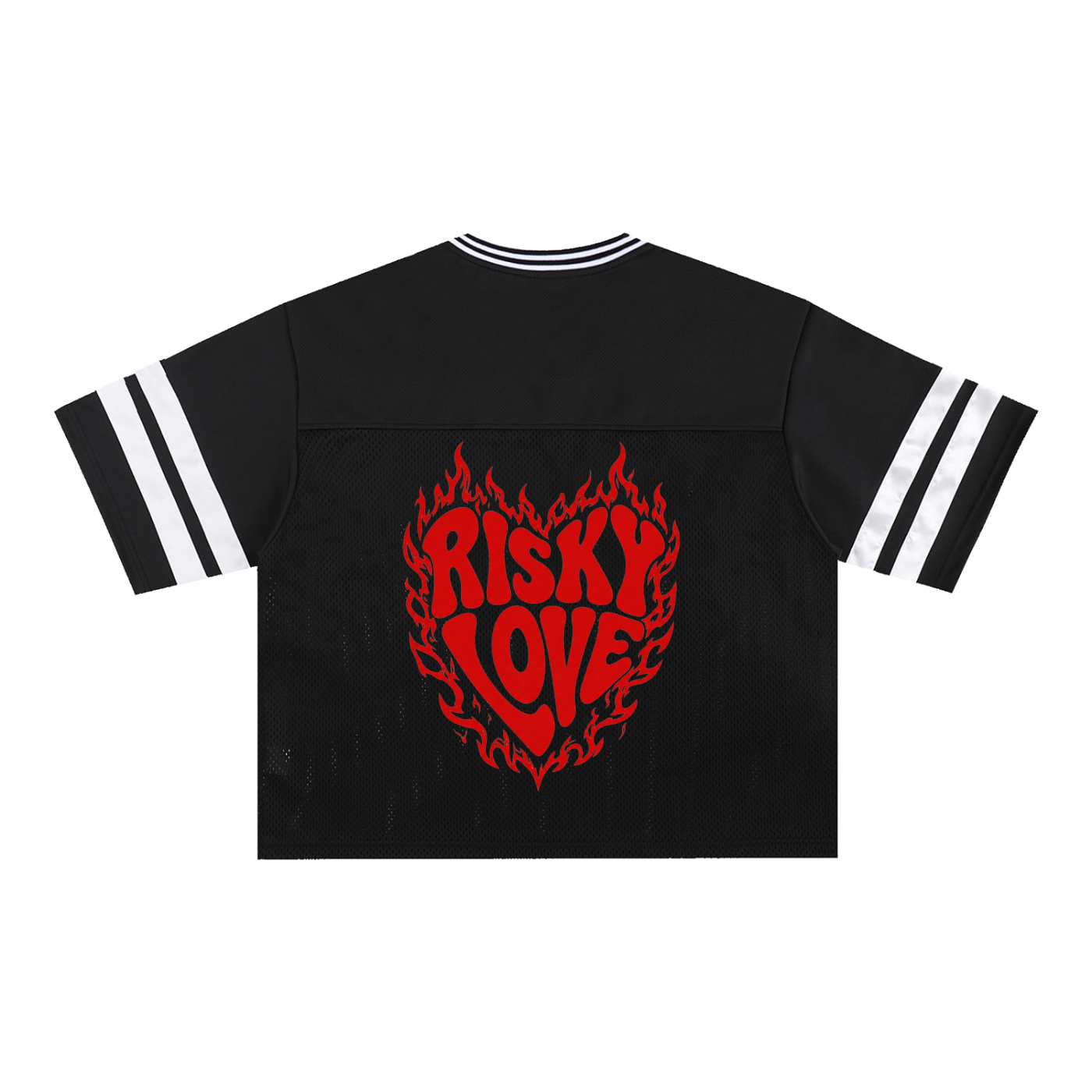 Risky Love Flame Taped Mesh Boxy T-Shirt