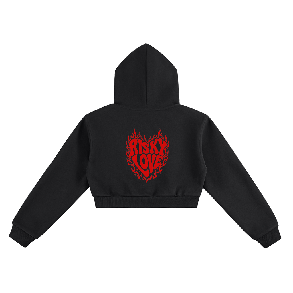 Womens Risky Love Essential Cropped Hoodie