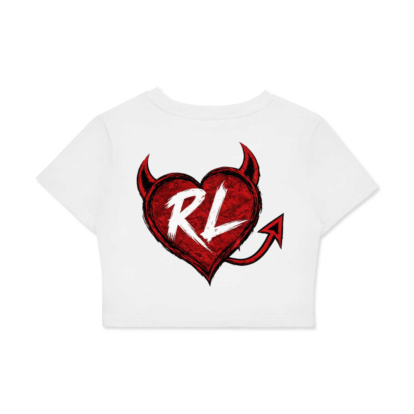 Women's Risk It All Heart Tail Combo Fitted Crop Cotton T-Shirt