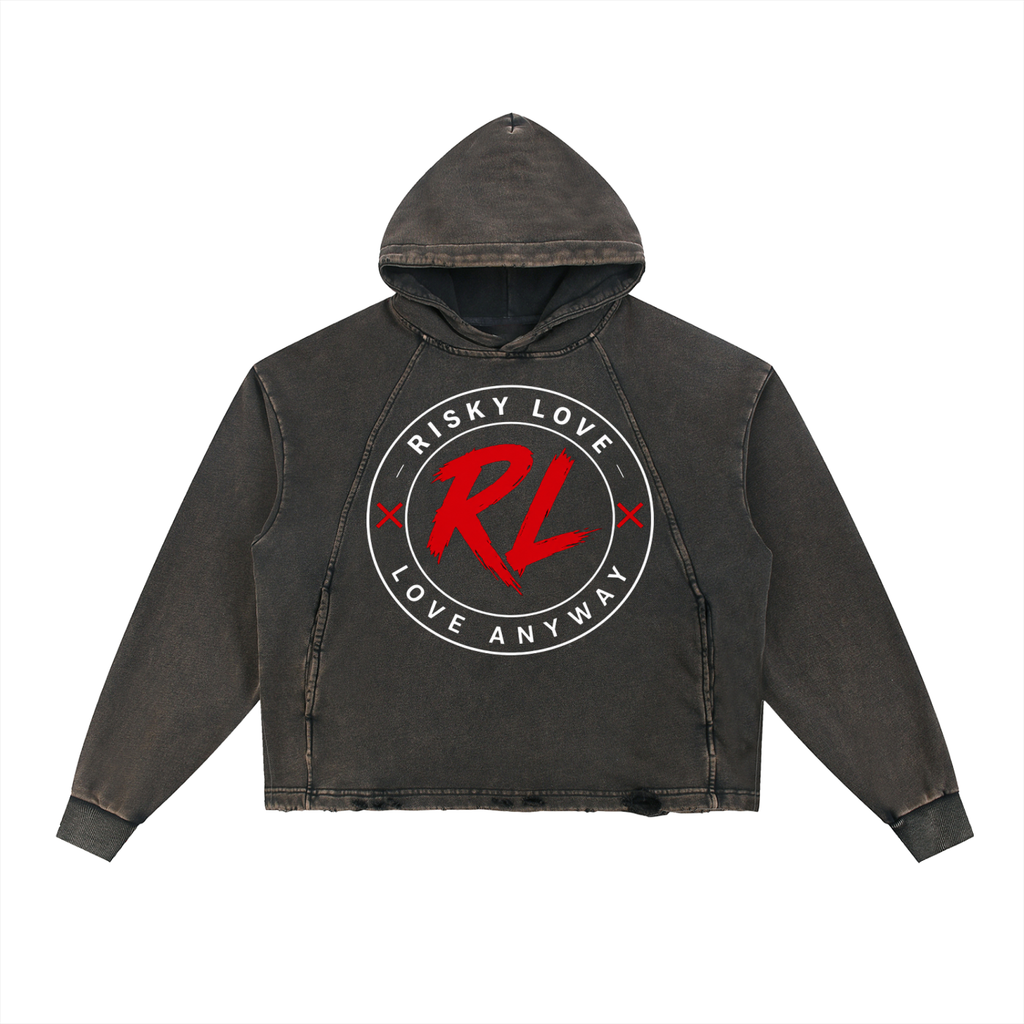 Love Anyways Unisex Vintage Washed Frayed-Hem Hoodie