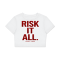 Women's Risk It All Heart Tail Combo Fitted Crop Cotton T-Shirt