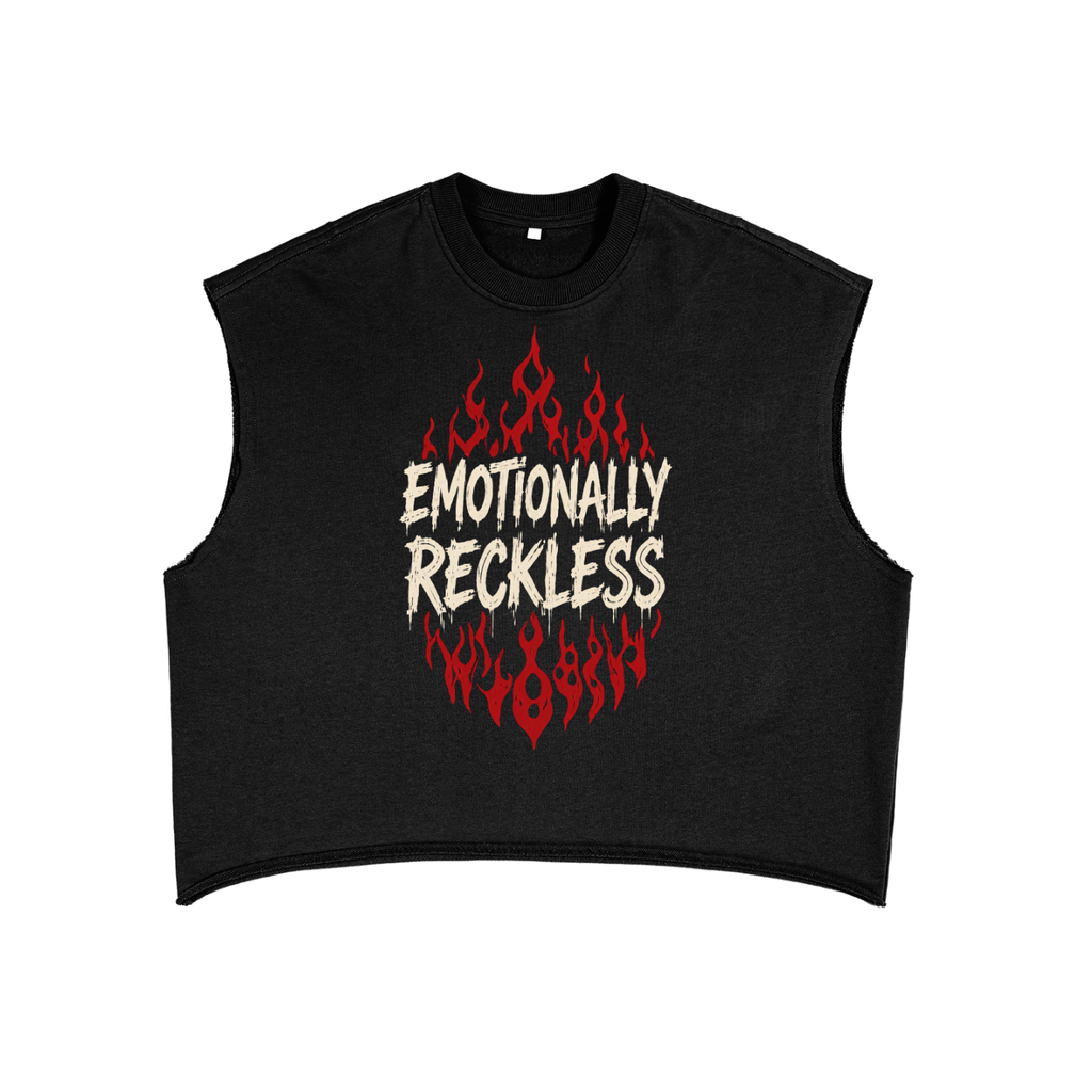Emotionally Reckless Heart Tail Combo French Terry Boxy Tank Top