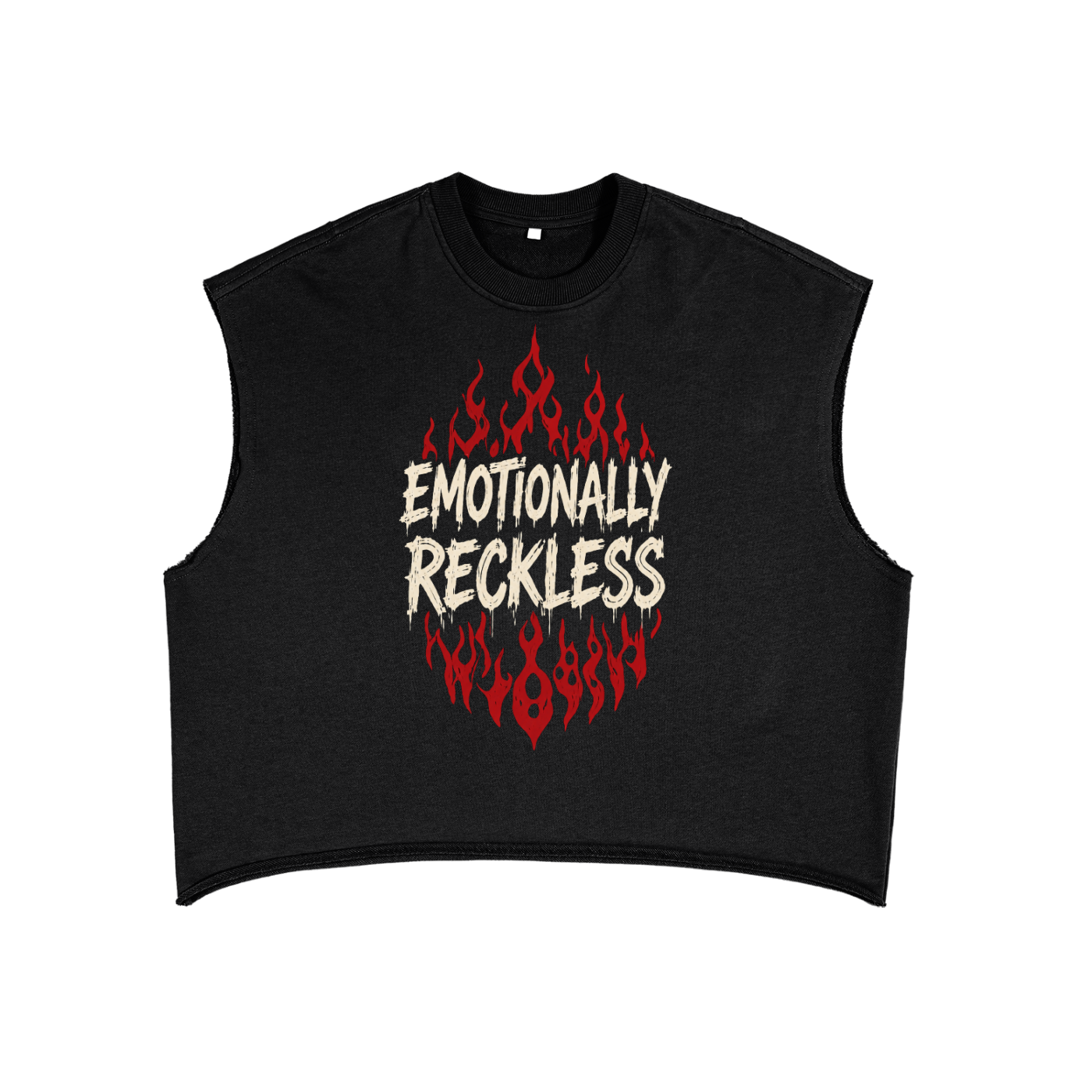 Emotionally Reckless Heart Tail Combo French Terry Boxy Tank Top