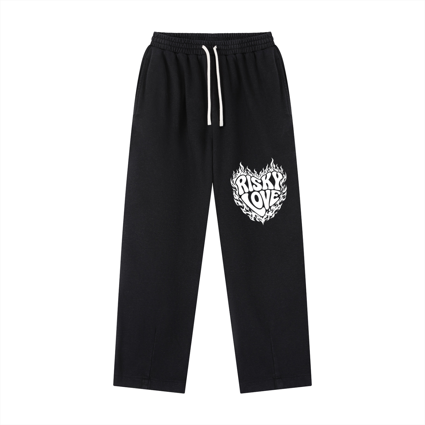 Women's Risky Love Flamed Heart Vintage Washed Drawstring Sweatpants