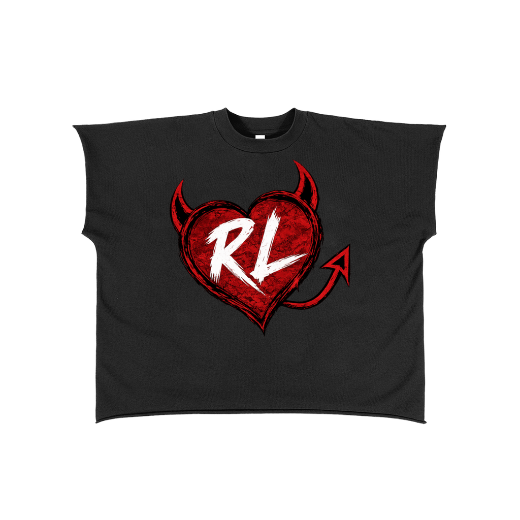 Risky Love Tail Combo Raw Edge Boxy Non-Shrink T-Shirt
