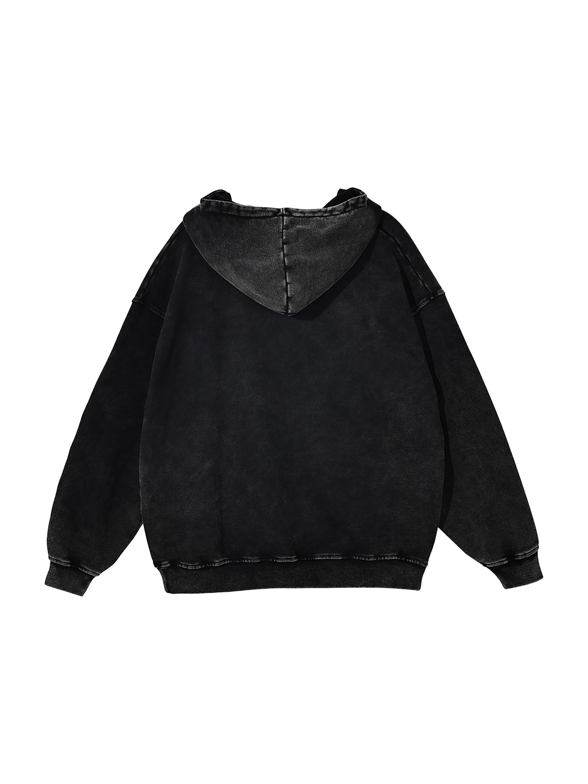 Risky It All Heart Tail Combo Snow Washed Loose Cotton Hoodie