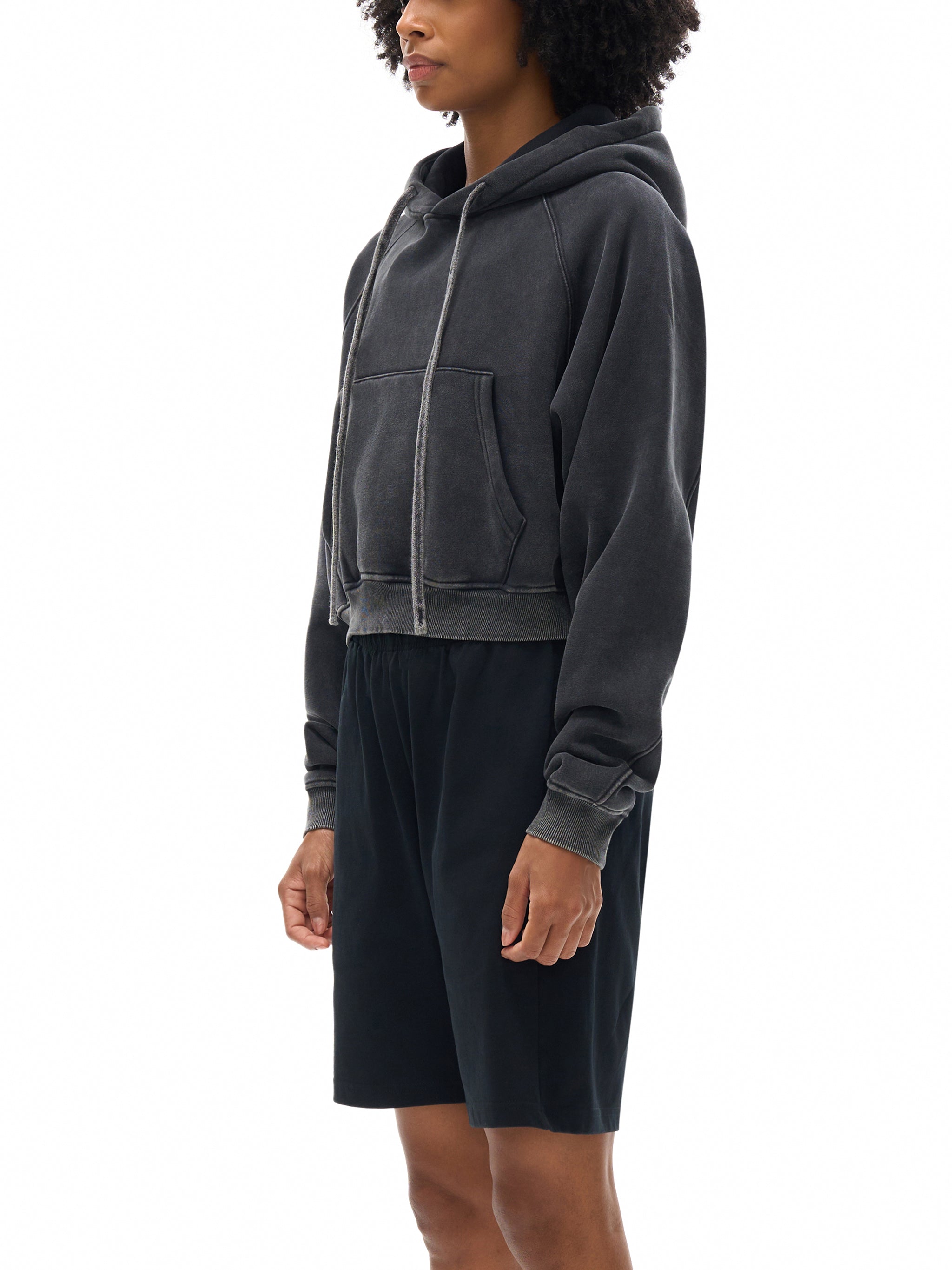 Women's Risky Love Tail Combo Snow Washed Cropped Hoodie