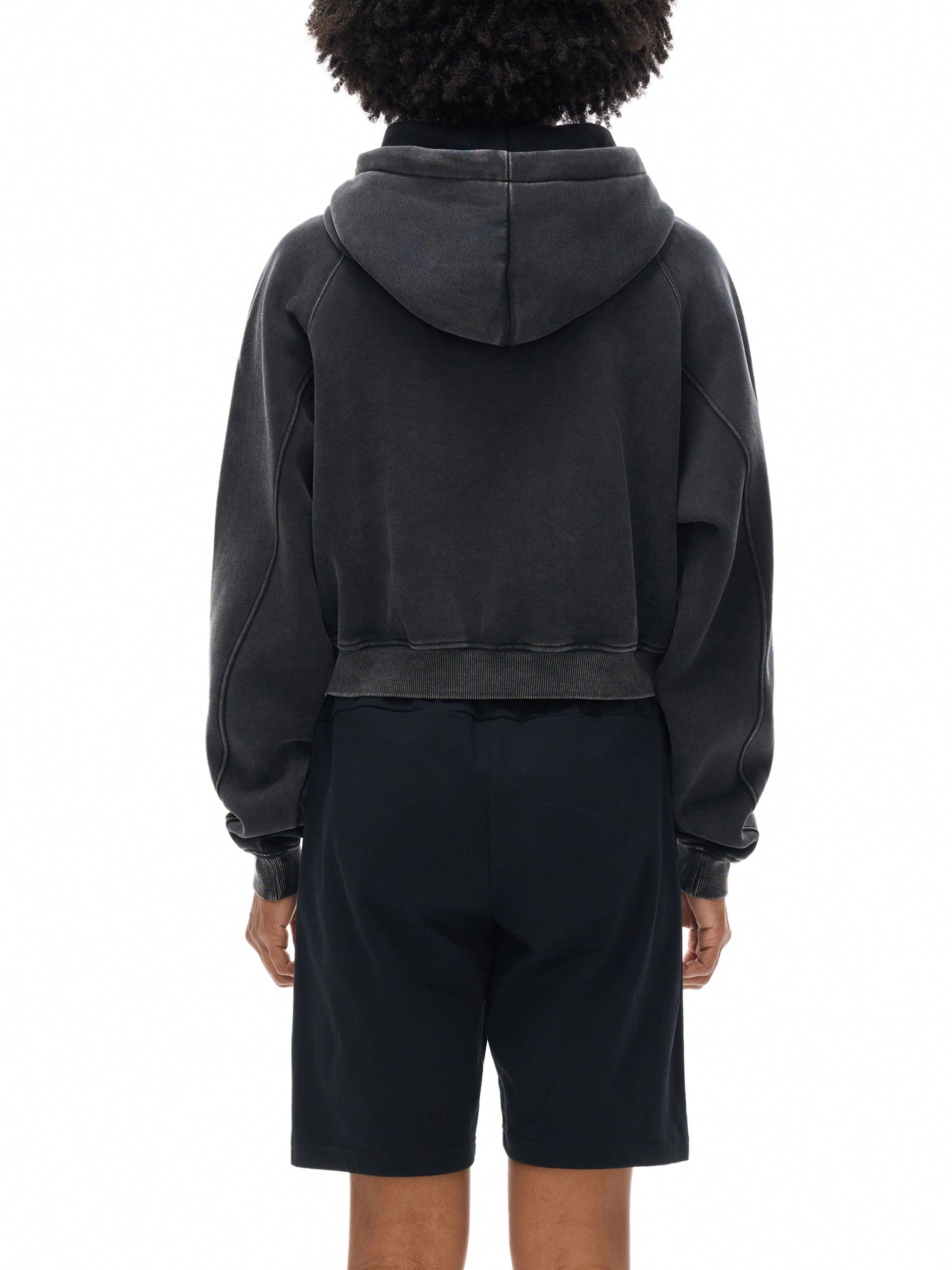 Women's Risky Love Tail Combo Snow Washed Cropped Hoodie