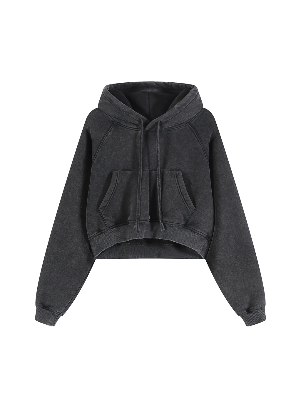 Women's Risky Love Tail Combo Snow Washed Cropped Hoodie