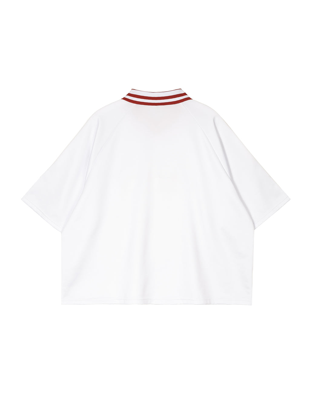 Risky Love Heart Tail Contrast Lapel Collar Boxy T-Shirt