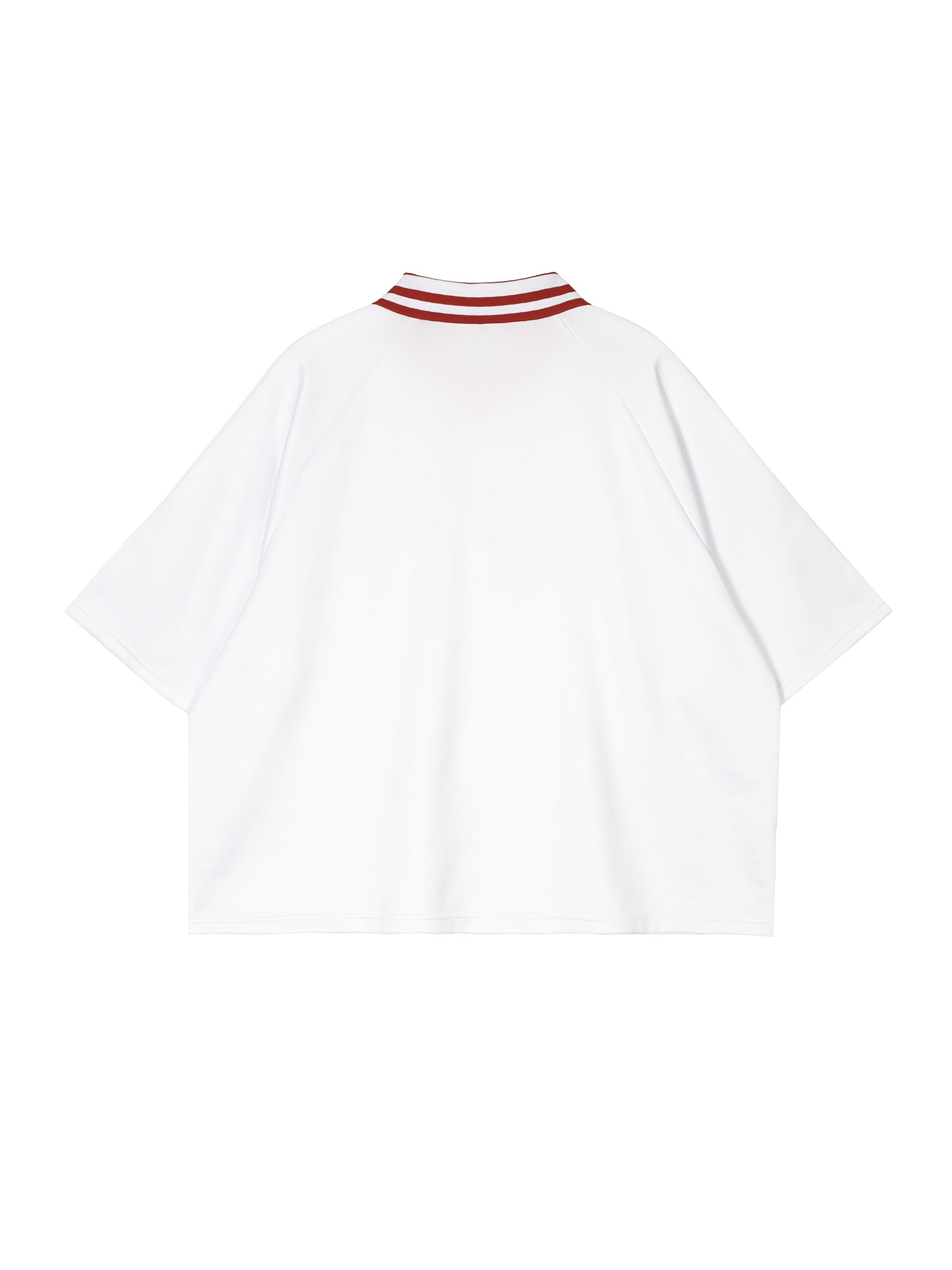 Risky Love Heart Tail Contrast Lapel Collar Boxy T-Shirt