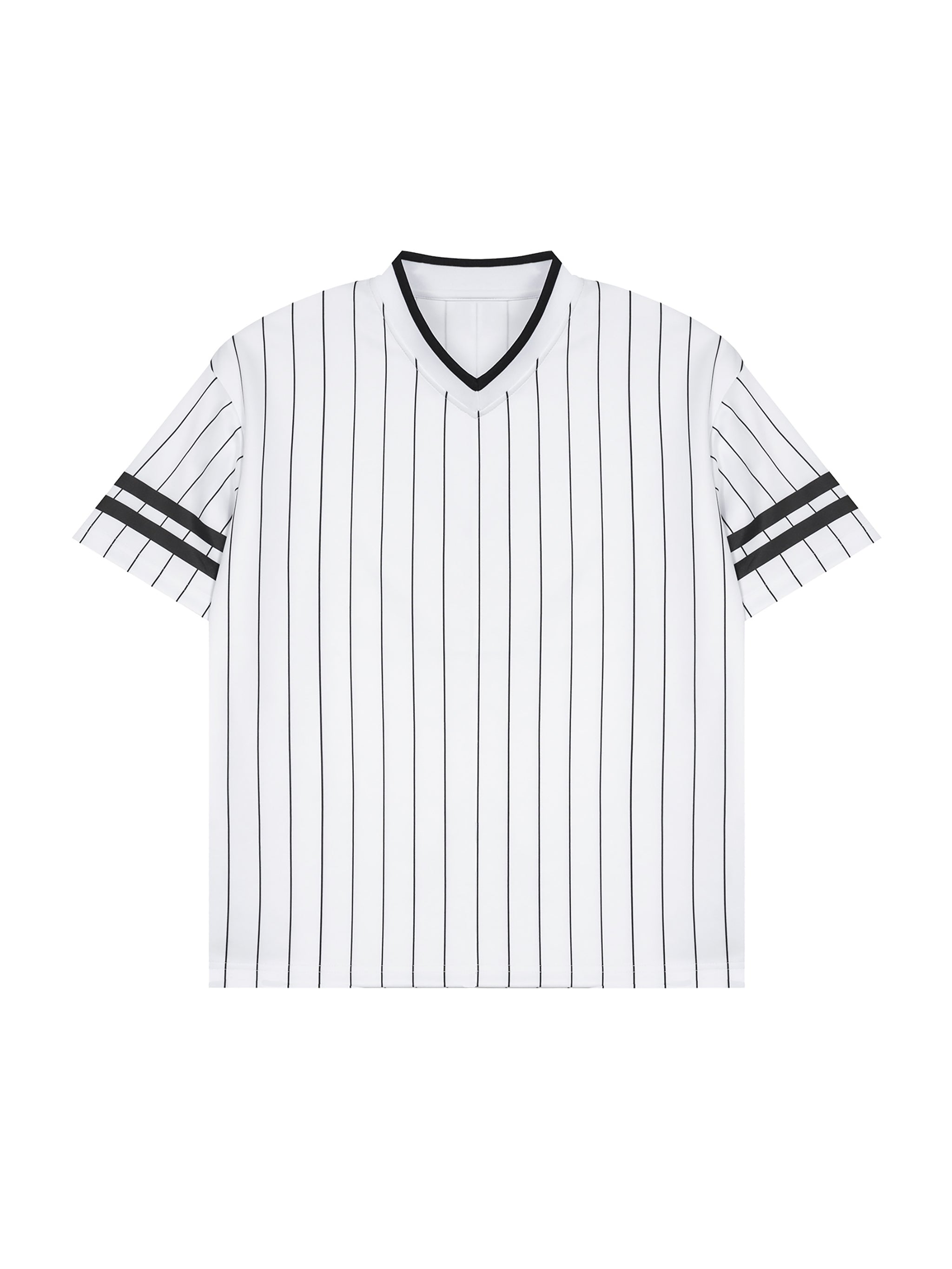 Risky Love Heart Flamed Unisex Striped Loose V-Neck T-Shirt